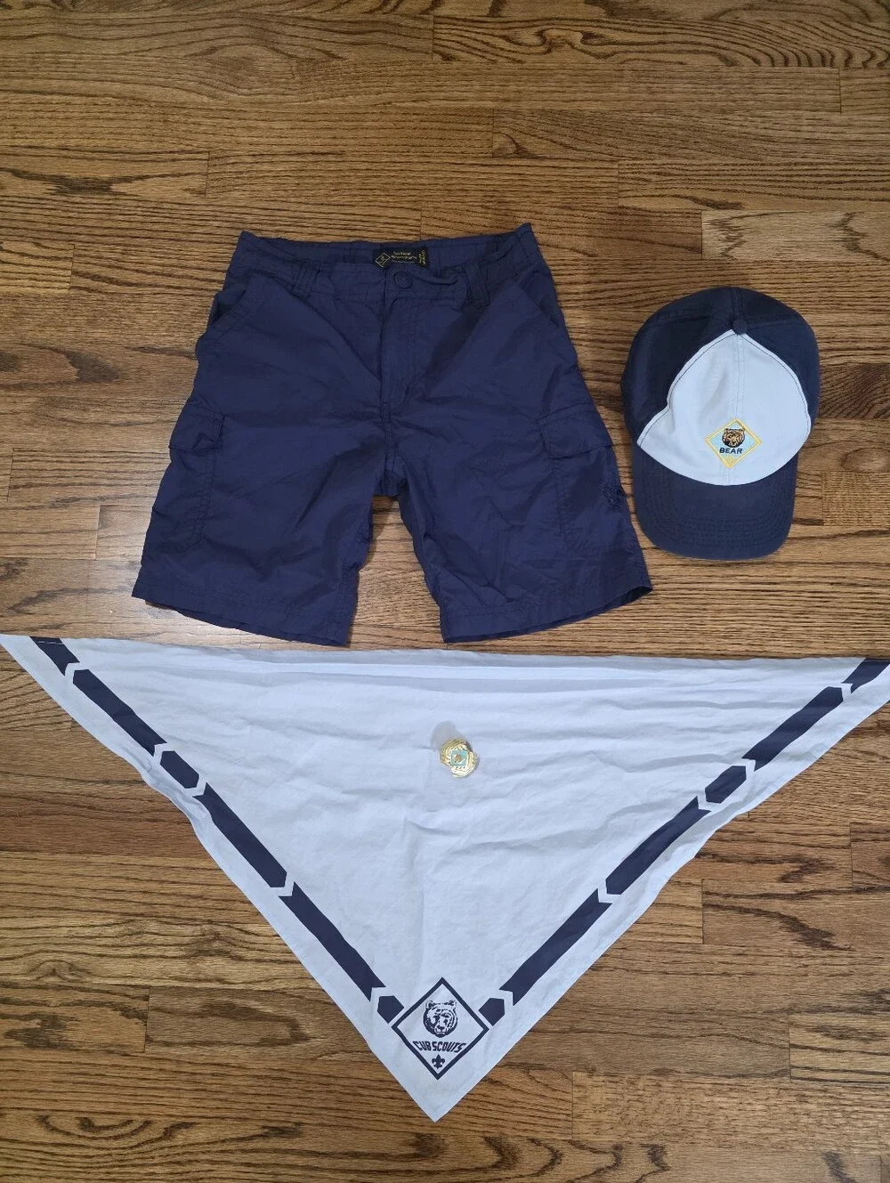 Boy Scout of America Shorts [Youth L, 10-12] + Bear Hat+Nickerchief+slider.